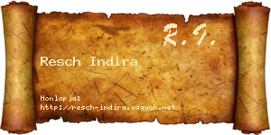 Resch Indira névjegykártya